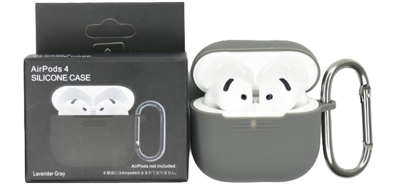 Silikonový obal s karabinou pro AirPods 4 Šedý